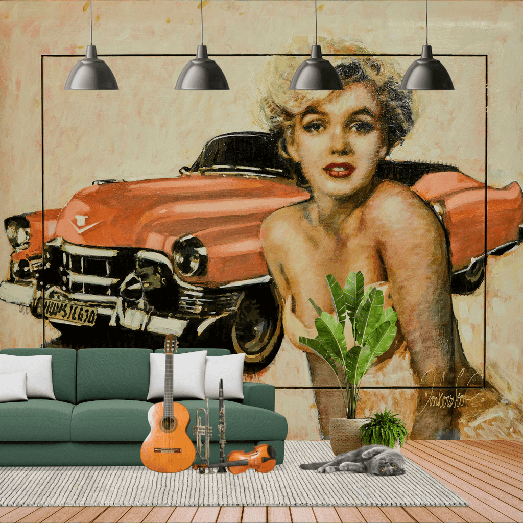 Marilyn Monroe Kauwgom Behangmuur – Wanddecoratie | Premium –  GraffitiWallArt, image size:1024x1024