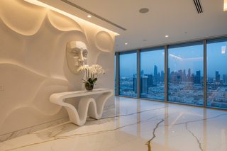 Dubai Penthouse Luxury: How We Designed Ahmed & Family's Entryway & Living Room