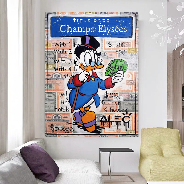 Uncle Scrooge Champs Elysees Title Deed Art