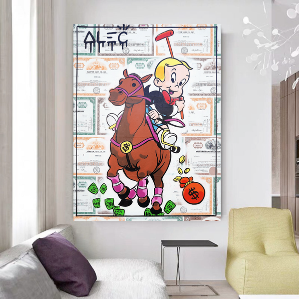 Richie Monopoly Riding Horse Art: Playing Polo Deed