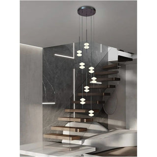 Staircase long pendant light duplex villa modern simple and luxurious loft cone shaped design 2023 new lighting fixtures image 1