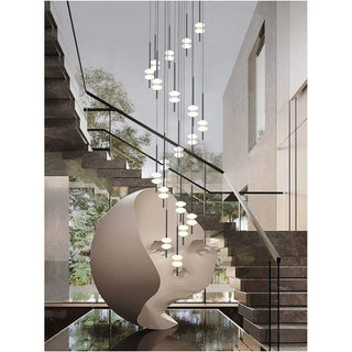 Staircase long pendant light duplex villa modern simple and luxurious loft cone shaped design 2023 new lighting fixtures image 4