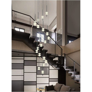 Staircase long pendant light duplex villa modern simple and luxurious loft cone shaped design 2023 new lighting fixtures image 5
