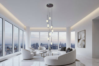 Staircase long pendant light duplex villa modern simple and luxurious loft cone shaped design 2023 new lighting fixtures image 0