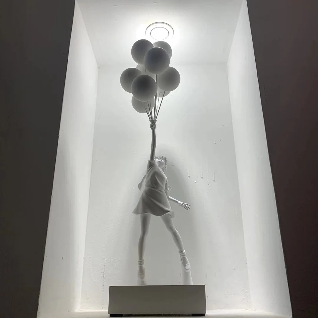 Banksy Flying Balloons Girl Figure