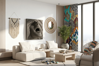 Arte da parete con onde 3D per il viso