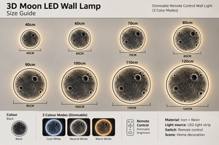 3D Moon LED Wall Lamp – Dimmable Remote Control Wall Light (3 Color Modes)-GraffitiWallArts