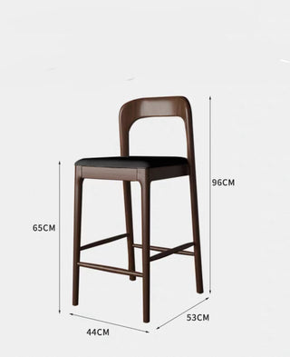 Black Walnut Solid Wood Bar Counter Chair – Minimalist Elegance