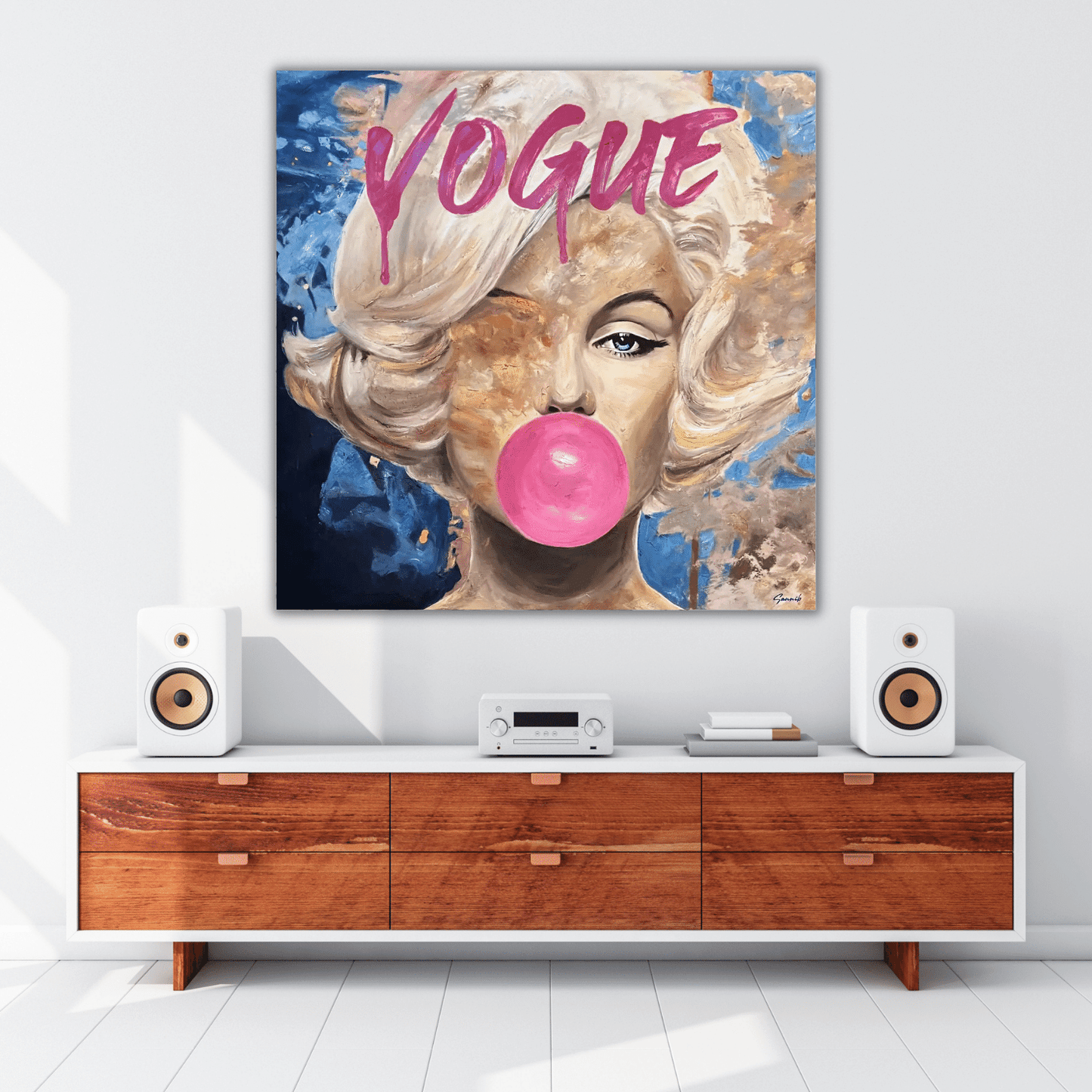Bubble Marilyn Vogue Canvas Wall Art - GraffitiWallArt