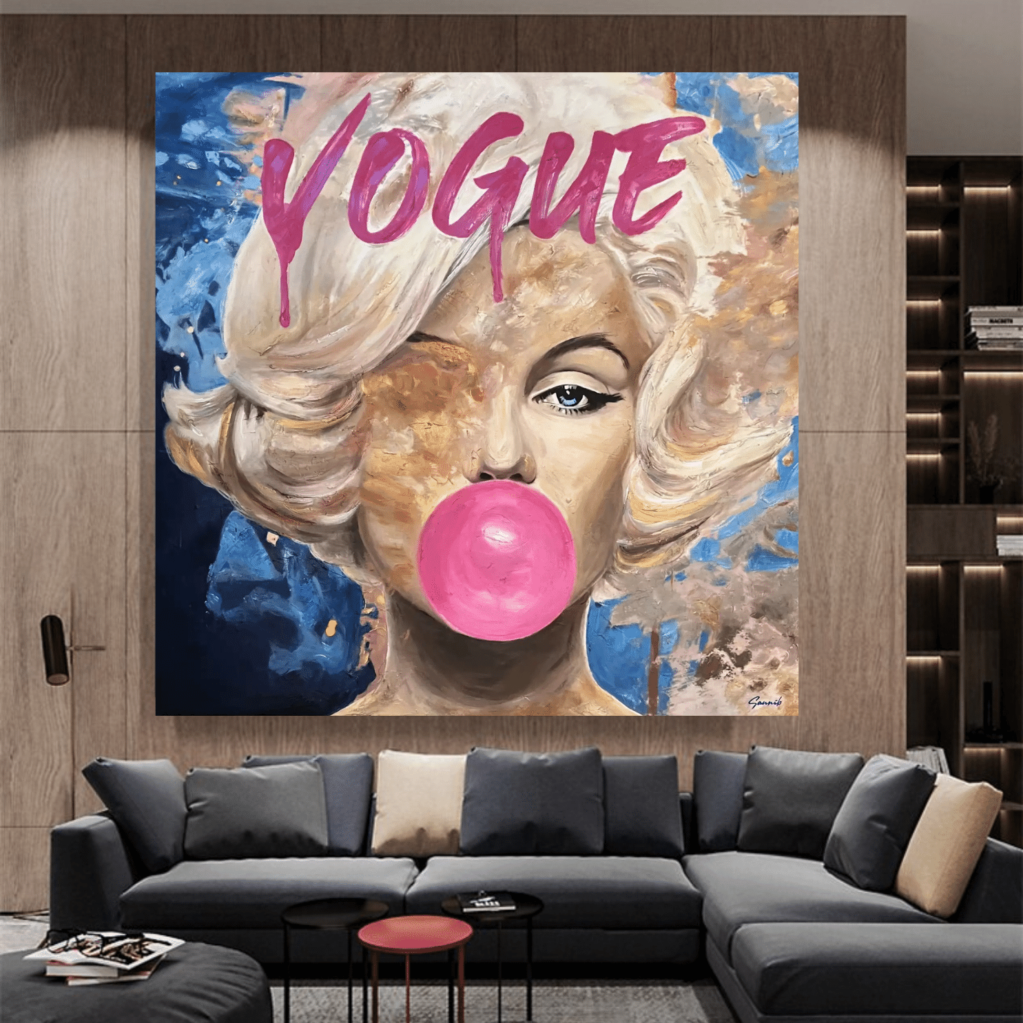 Bubble Marilyn Vogue Canvas Wall Art - GraffitiWallArt