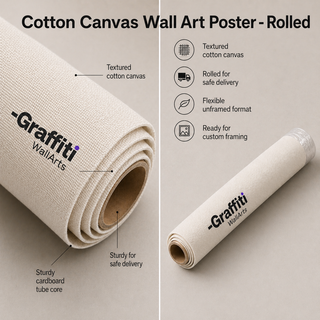 Rolled textured cotton canvas wall art poster from GraffitiWallArts.com, ready for custom framing.