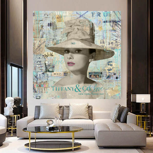 Audrey Hepburn Tiffany Queen Toile Art - Icône