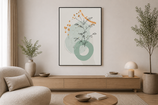 Abstract Botanical Line Canvas Art Wall-Graffitiwallarts.com