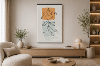 Abstract Botanical Line Canvas Art Wall-Graffitiwallarts.com