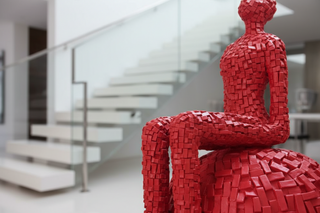 Abstract Long-Leg Figure & Sphere Floor Sculpture