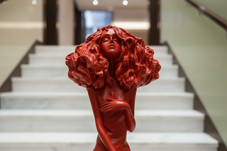 Abstract Seated Girl Floor Sculpture