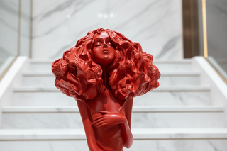 Abstract Seated Girl Floor Sculpture