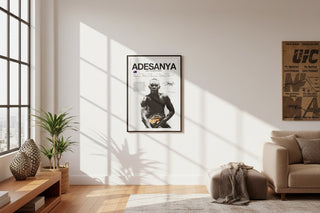 Adesanya UFC Fighter Stats Tribute Canvas Wall Art Poster Print