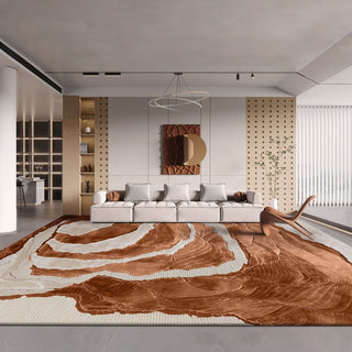American Style Retro Minimalist High-End Rug – Handmade Luxury for Modern Interiors-GraffitiWallArts.com