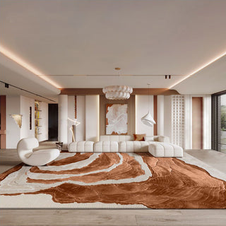 American Style Retro Minimalist High-End Rug – Handmade Luxury for Modern Interiors-GraffitiWallArts.com