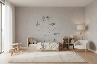 Animal Airplane Kids Height Chart Wall Sticker