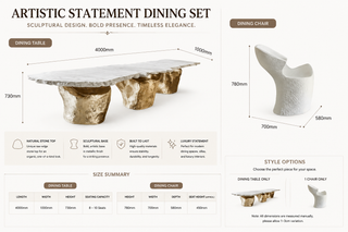 Artistic Statement Dining Table & Chair Set | Seats Up to 10 | W9 Style