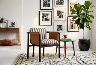 Ash Wood Dining Chair with Upholstered Cushions-GraffitiWallArts