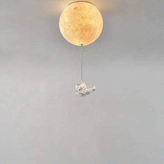 Astronaut Moon Ceiling Light for Kids Bedroom | Space Theme Lamp-Graffitiwallarts