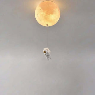 Astronaut Moon Ceiling Light for Kids Bedroom | Space Theme Lamp-Graffitiwallarts