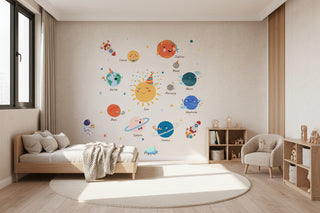 Astronaut Rocket UFO Wall Stickers for Kids-GraffitiWallArts