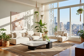 Asymmetric Split-Level Marble Coffee Table