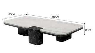 Asymmetric Split-Level Marble Coffee Table