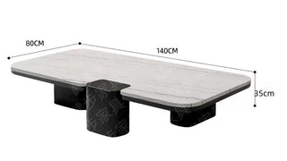 Asymmetric Split-Level Marble Coffee Table