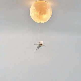 Astronaut Moon Ceiling Light for Kids Bedroom | Space Theme Lamp