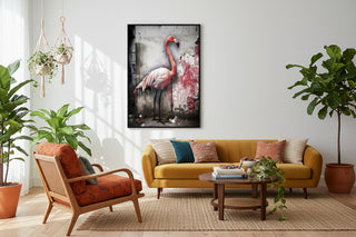 Banksy Flamingo Graffiti Street Art Canvas Wall Art Print
