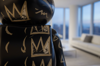 Bearbrick Crown Bear Sculpture – Black & Gold Basquiat-Inspired Statement Piece