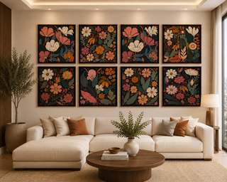 Blush Botanical Floral Canvas Wall Art-Graffitiwallarts.com