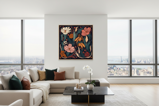 Blush Botanical Floral Canvas Wall Art-Graffitiwallarts.com