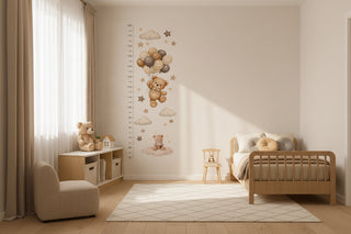 Boho Bear Height Chart Wall Sticker for Kids-GraffitiWallArts
