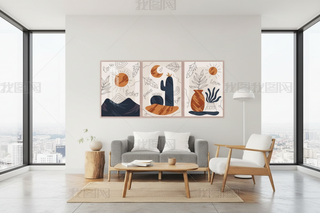 Boho Desert Serenity Trio Canvas Wall Art-Graffitiwallarts.com