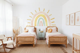 Boho Rainbow Sun Kids Room Wall Decal
