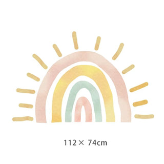 Boho Rainbow Sun Kids Room Wall Decal