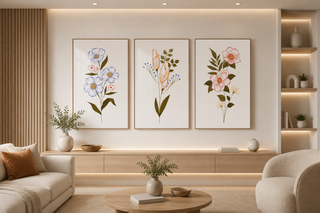 Botanical Grace Floral Trio Wall Art Set-Graffitiwallarts.com