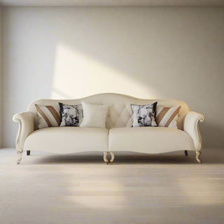 Jianfina American style light luxury living room premium Camille leather sofa top layer cowhide solid wood sofa straight row combination image 3