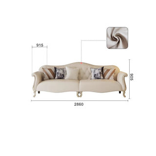 Jianfina American style light luxury living room premium Camille leather sofa top layer cowhide solid wood sofa straight row combination image 12