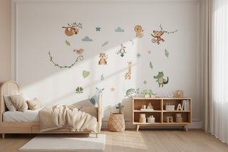 Cartoon Safari Animal Wall Stickers for Kids-GraffitiWallArts