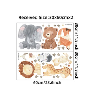 Cartoon African Animal Wall Stickers for Kids