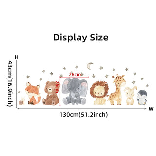 Cartoon African Animal Wall Stickers for Kids