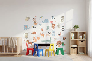 Cartoon Animal Wall Stickers for Kids
