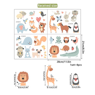 Cartoon Animal Wall Stickers for Kids